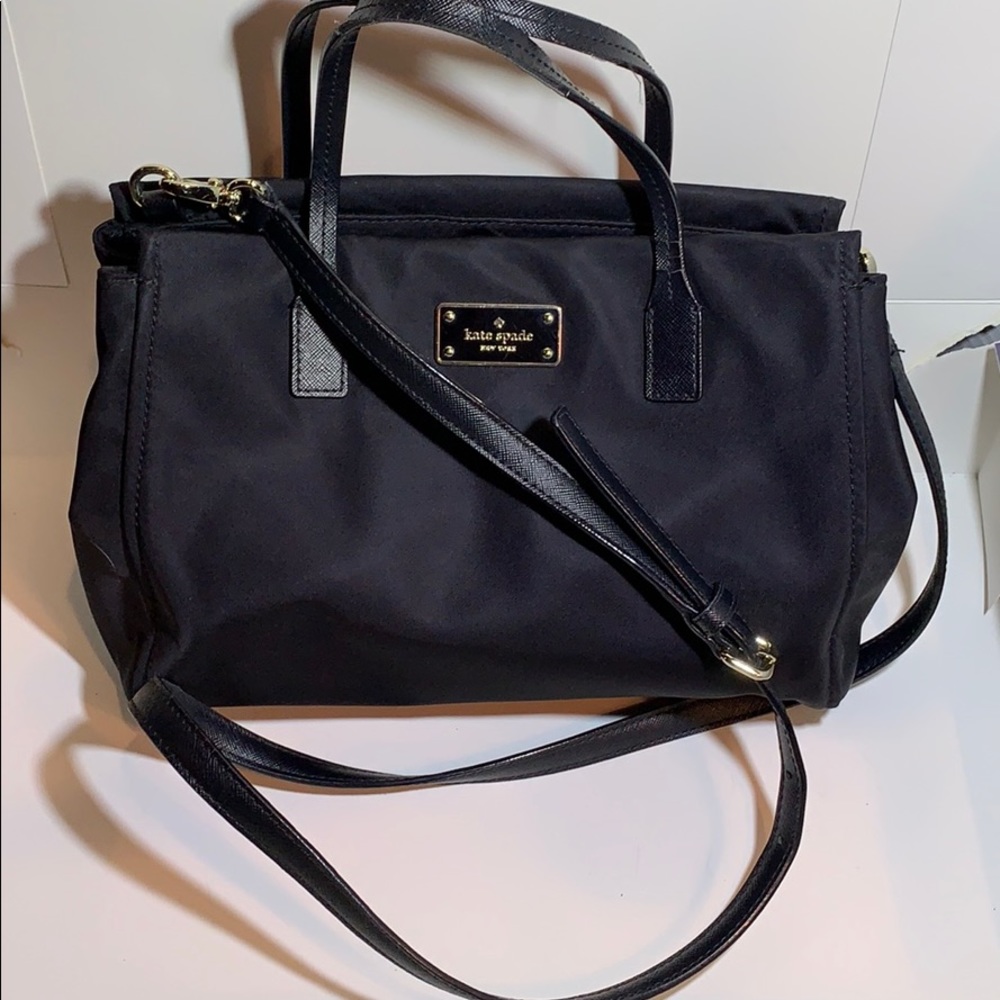 Black Nylon Kate Spade Purse with multiple…
